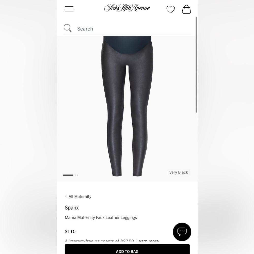 SPANX maternity faux leather leggings new